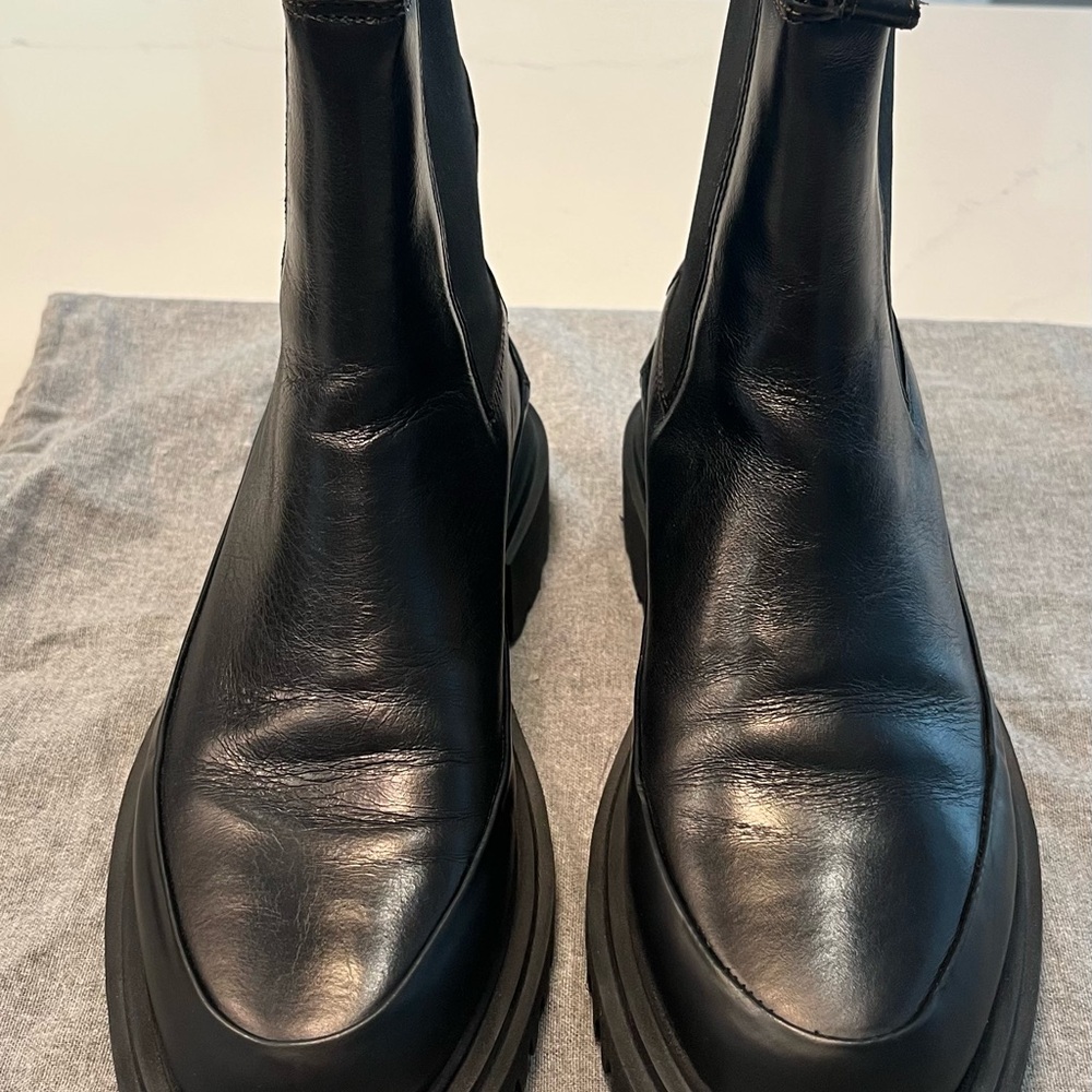 All Saints Harlee Lug Sole Chelsea Leather Women's Boots Trendy Size 8US/38EU